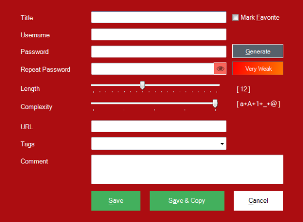 Add a Password - AZCrypt Secure Password Manager and Data Security Software